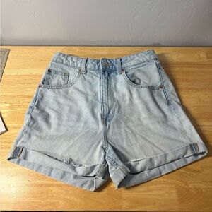 Light Blue Denim Cuffed Shorts Divided H&M